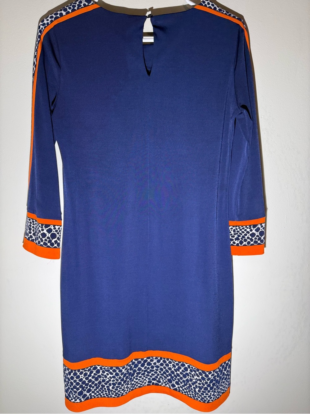 Michael Kors Navy Shift Dress with Orange Trim - Picture 4 of 6